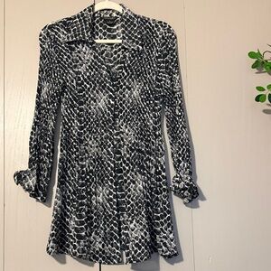 Black and White Snake Print Blouse